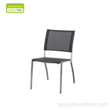 Casual Silla de comedor Marco de acero inoxidable Muebles de exterior